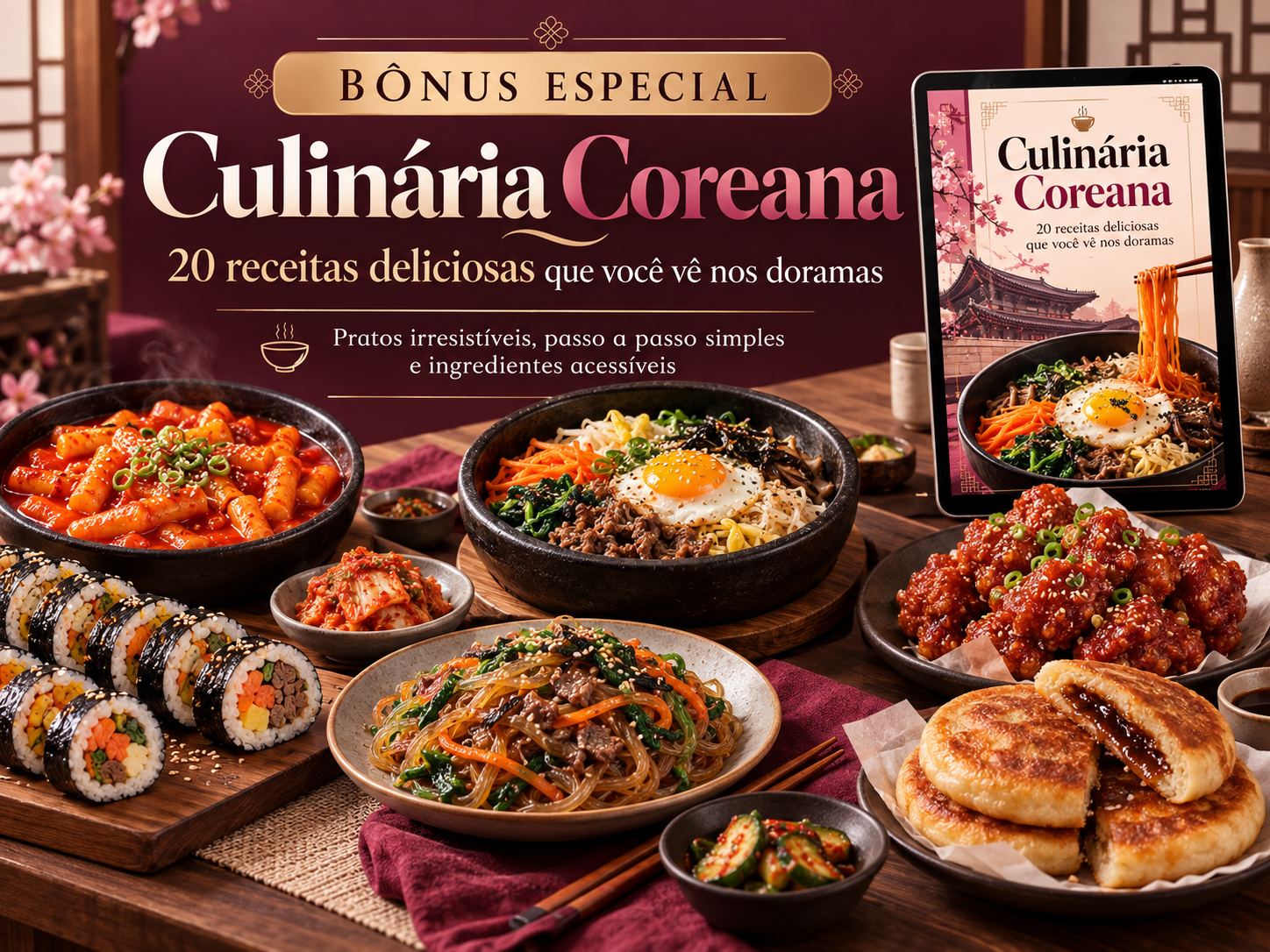 Bônus Culinária Coreana — 20 receitas dos doramas